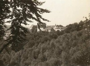 Schloss Sachsenburg : Frankenberg/Sachsen. Landschaftsausschnitt mit Schloss Sachsenburg von Südosten