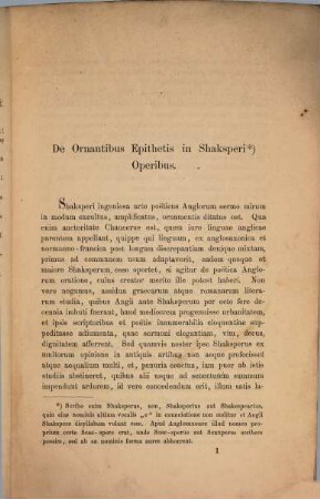 De ornantibus epithetis in Shaksperi operibus : Diss. inaug.
