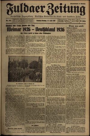 Erste Ausgabe vom Samstag, den 04. Juli 1936.