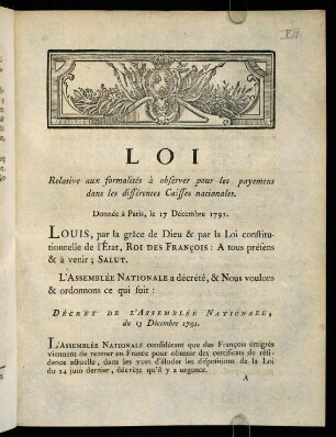 1-7, Loi. Relative aux formalités à...