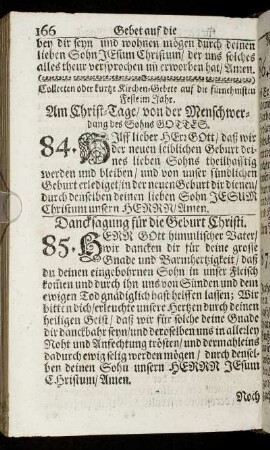 Collecten oder kurtze Kirchen-Gebete auf die fürnehmsten Feste im Jahr.