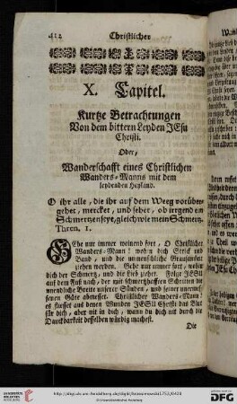 X. Capitel: Kurtze Betrachtungen von dem bittern Leyden JEsu Christi