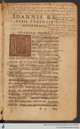 Textoris Epistolæ