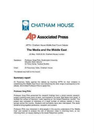 The media and the Middle East
