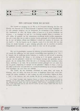 2.Ser. 9.1916: Een gevaar voor de kunst