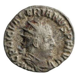 Münze, Antoninian, 256 - 257 n. Chr.