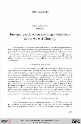 Inwentaryzacja wnętrza starego wiejskiego domu we wsi Olmonty