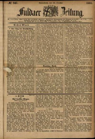 Ausgabe vom Samstag, den 25. Oktober 1884.