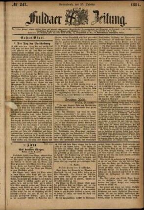 Ausgabe vom Samstag, den 25. Oktober 1884.