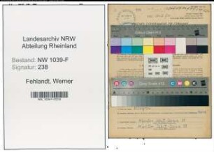 Entnazifizierung Werner Fehlandt , geb. 09.08.1911 (Angestellter)