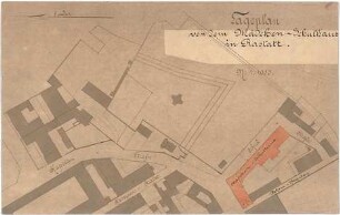 Billing, Hermann; Rastatt, Kapellenstr. 20; Mädchenschule, Umbau - Lageplan