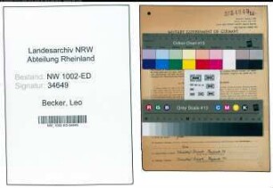 Entnazifizierung Leo Becker, geb. 03.12.1890 (Studienrat)