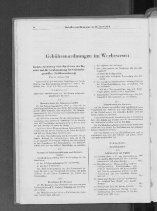 Gebührenordnungen im Werbewesen