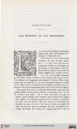 2. Pér. 28.1883: Les étoffes et les broderies, [1] : collection Spitzer