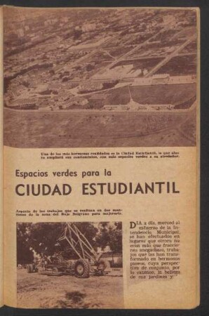 Espacios verdes para la Ciudad Estudiantil