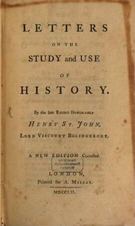 Letters on the study and use of history