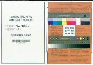 Entnazifizierung Heinz Spielkamp , geb. 17.06.1911 (Schlosser)