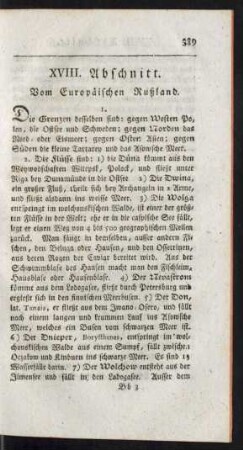 XVIII. Abschnitt. Vom Europäischen Rußland