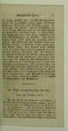 38. Der westphälische Friede. (Den 24. October 1648.)