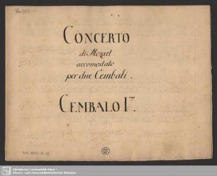 Concertos. Arr - Mus.3972-O-13 : cemb (2); KV 414