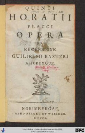 Quinti Horatii Flacci Opera