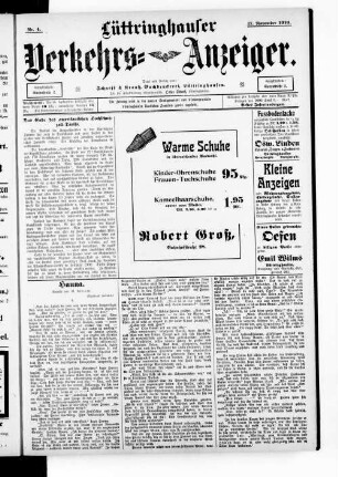 Lüttringhauser Verkehrs-Anzeiger. 1910-1911