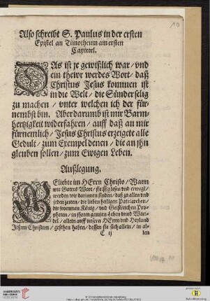 Also schreibt S. Paulus in der ersten Epistel an Timotheum am ersten Capittel