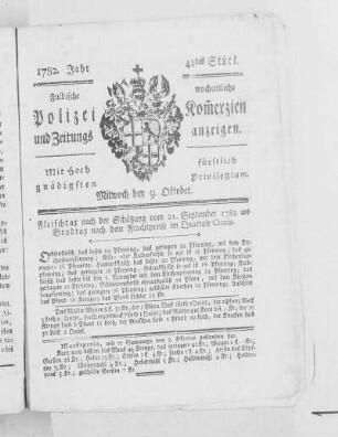41tes Stück., Ausgabe vom 9. Oktober 1782