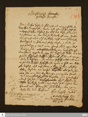 Brief von Johann Daniel Herrnschmidt an [Johannette Henriette v. Nassau-Idstein ?]