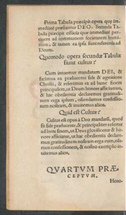 Quartum Praeceptum.