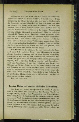 Trockne Platten mit starker alkalischer Entwicklung