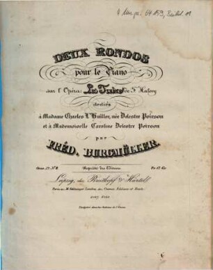 Deux rondos pour le piano sur l'opéra Les treize de F. Halevy : oeuv. 52, 2