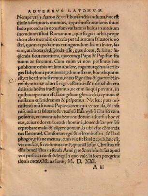 Rationis Latomianae pro Incendiariis Louaniensis Scholae Sophistis redditae, Lutheriana Confutatio