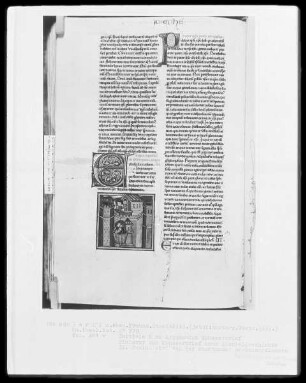 Heisterbacher Bibel — Paulus wird von der Stadtmauer heruntergelassen, nach Apostelgeschichte 9, Folio 481verso
