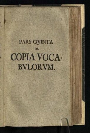Pars Qvinta de Copia Vocabvlorvm