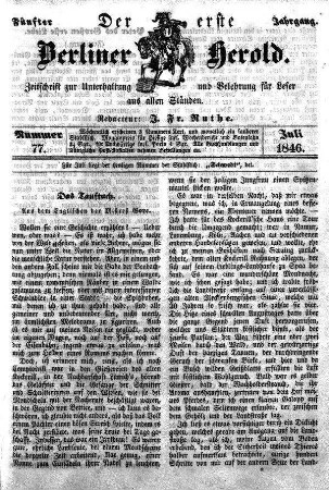 Nummer 77, Juli 1846