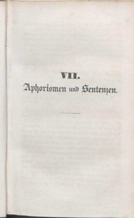 VII. Aphorismen und Sentenzen.