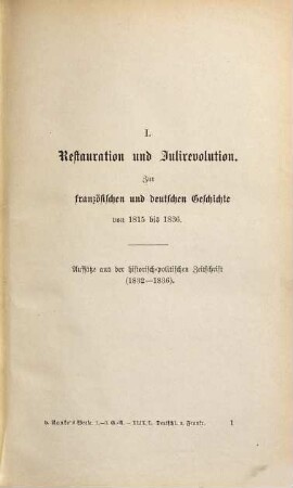 Leopold von Ranke's sämmtliche Werke, 49/50. Zur Geschichte Deutschlands und Frankreichs im neunzehnten Jahrhundert