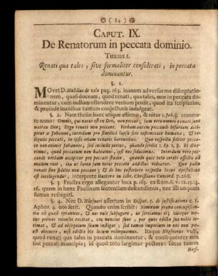 Caput. IX. De Renatorum in peccata dominio