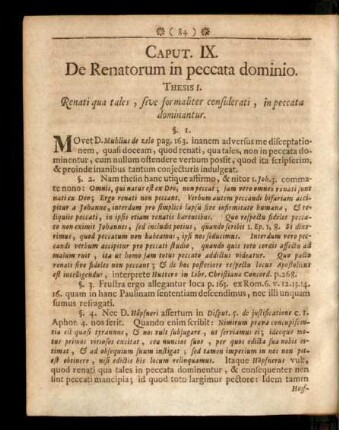 Caput. IX. De Renatorum in peccata dominio