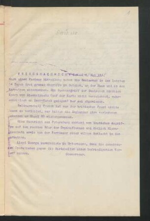1 Kriegsnachrichten 8. Mai 1915