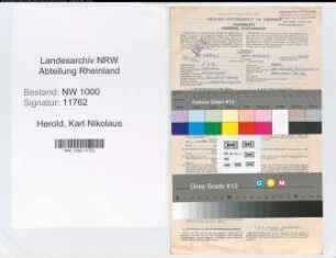 Entnazifizierung Karl Nikolaus Herold, geb. 11.08.1902 (Architekt)