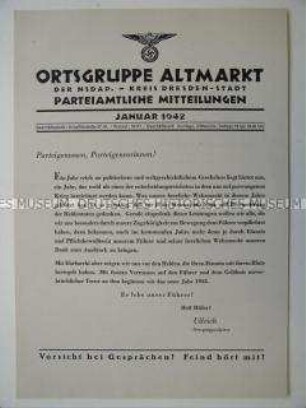 Mitteilungsblatt der NSDAP-Ortsgruppe Dresden-Altmarkt