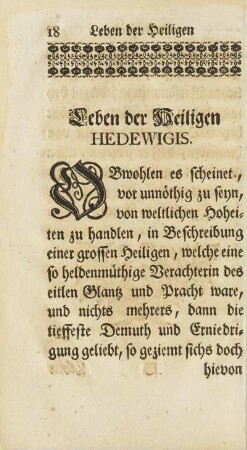 Leben der Heiligen Hedewigis