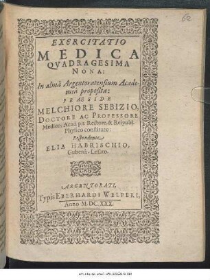 Exercitatio Medica Quadragesima Nona