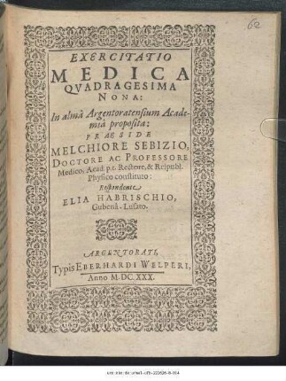 Exercitatio Medica Quadragesima Nona