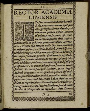 Rector Academiæ Lipsiensis.