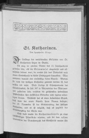 St. Katharinen. Von Hauptpastor Stage.