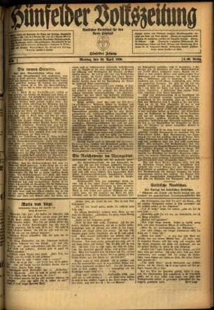 Ausgabe vom Montag, den 26. April 1920.