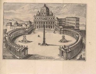 San Pietro in Vaticano (Die Peterskirche in Rom), Illustration in: Pietro Rossini: Il Mercurio errante delle grandezze di Roma, Rom 1750